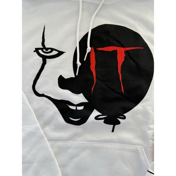Bioworld IT Chapter 2 Enlarged Pennywise Face Adult LOVER Hoodie white M Gift - Picture 5 of 8